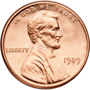 1989 Lincoln Head Cent MS60 Main Image