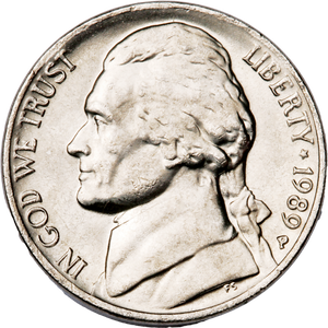1989-P Jefferson Nickel MS60 Main Image