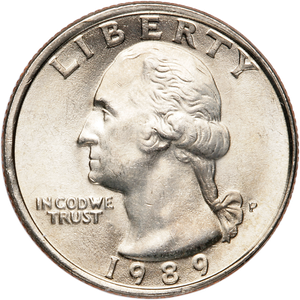 1989 Washington Quarter MS60 Main Image