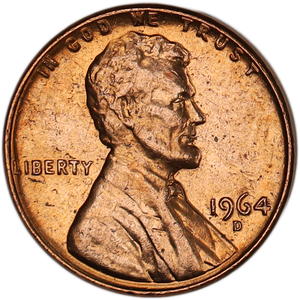 1964-D Lincoln Head Cent MS60 Main Image