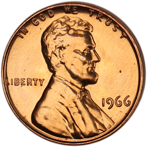 1966 Lincoln Head Cent MS60 Main Image