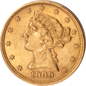 1900 Liberty Head $5 Gold Half Eagle Main Image