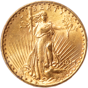 1914-S Saint-Gaudens $20 Gold MS63 Main Image