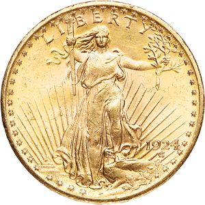 1924 Saint-Gaudens $20 Gold AU50 Main Image