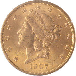 1907 Gold $20 Liberty Head PCGS     MS61 Main Image