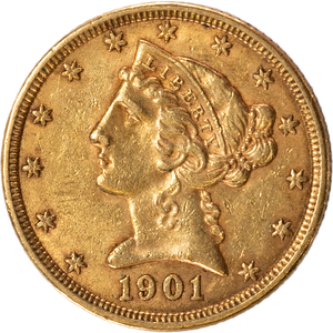 1901 Liberty Head $5 Gold Main Image