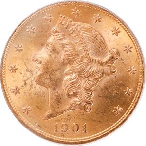 1901 Gold $20 Liberty Head PCGS     M62+ Main Image