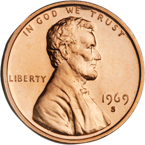 1969-S Lincoln Head Cent, Choice Proof, PR63 Main Image