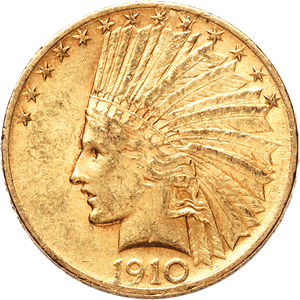 1910 Indian Head $10 Gold AU50 Main Image