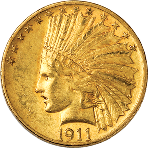 1911 Indian Head $10 Gold AU50 Main Image