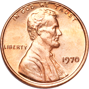 1970 Lincoln Head Cent MS60 Main Image