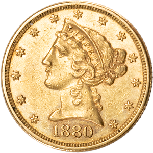 1880 Liberty Head $5 Gold Main Image
