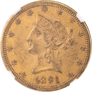 1891-CC $10 Liberty Head Gold Eagle Main Image