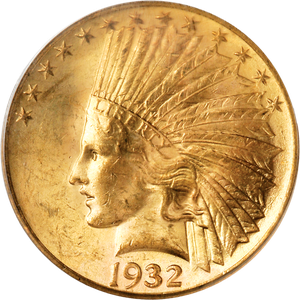 1932 $10 Indian Head Gold Eagle, PCGS Certified, Choice Uncirculated, MS63 Main Image