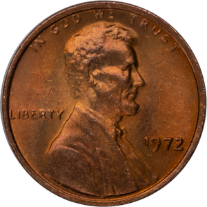 1972 Lincoln Head Cent MS60 Main Image