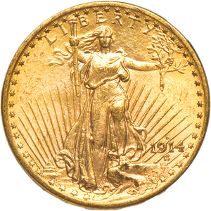 1914-D $20 Saint-Gaudens Gold Double Eagle Main Image