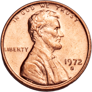 1972-S Lincoln Head Cent MS60 Main Image
