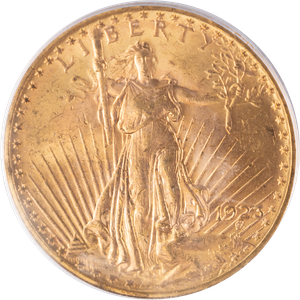 1923 Saint-Gaudens $20 Gold MS63 Main Image