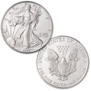 1990 $1 Silver American Eagle Main Image