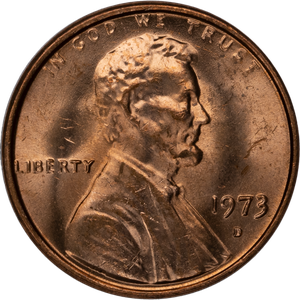 1973-D Lincoln Head Cent MS60 Main Image