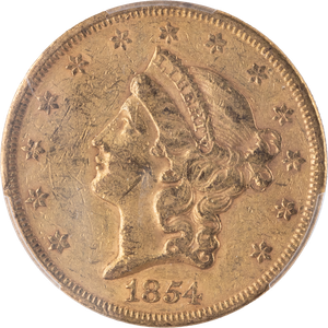 1854 Gold $20 Liberty Hd SmDt PCGS  XF45 Main Image