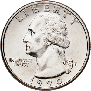 1990 Washington Quarter MS60 Main Image