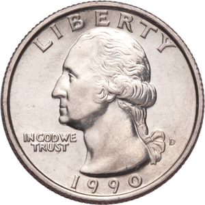 1990-D Washington Quarter MS60 Main Image