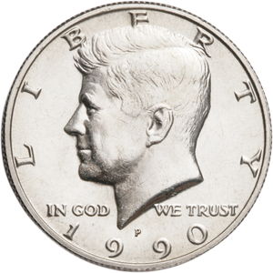 1990-P Kennedy Half Dollar MS60 Main Image