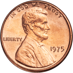 1975 Lincoln Head Cent MS60 Main Image