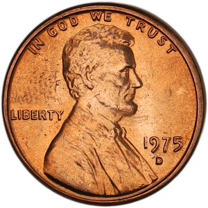 1975-D Lincoln Head Cent MS60 Main Image