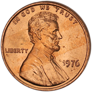 1976 Lincoln Head Cent MS60 Main Image