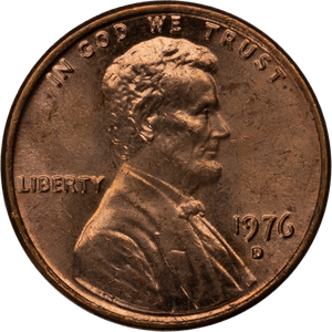 1976-D Lincoln Head Cent MS60 Main Image