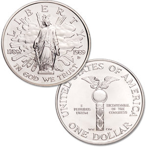 1989-D Congress Bicentennial Silver Dollar Main Image