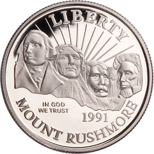 1991-S Mount Rushmore Golden Anniversary  Half Dollar Main Image