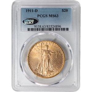 ＧＯＬＤさん専用ページ！！！ 1911-D Saint-Gaudens $20 Gold MS63 | Littleton Coin Company