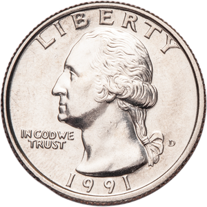 1991-D Washington Quarter MS60 Main Image