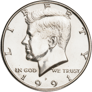 1991-P Kennedy Half Dollar MS60 Main Image