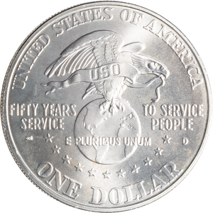1991-D United Service Organizations Silver Dollar Main Image