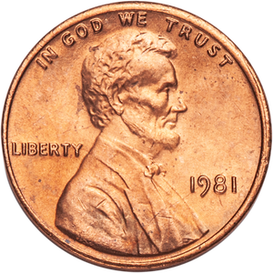 1981 Lincoln Head Cent MS60 Main Image