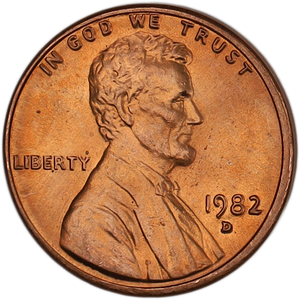 1982-D Copper Lincoln Cent, Large date Main Image