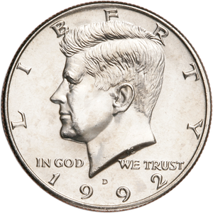 1992-D Kennedy Half Dollar MS60 Main Image