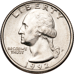 1992 Washington Quarter MS60 Main Image