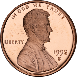 1992-S Lincoln Head Cent Main Image