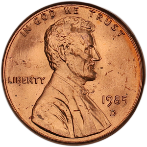 1985-D Lincoln Head Cent MS60 Main Image