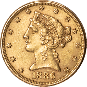 1886 Liberty Head $5 Gold Main Image