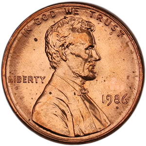 1986 Lincoln Head Cent MS60 Main Image