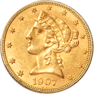 1907-D $5 Liberty Head Gold Piece Main Image