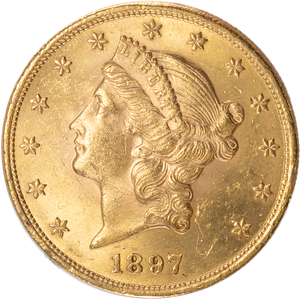 1897 Liberty Head $20 Gold MS60 Main Image