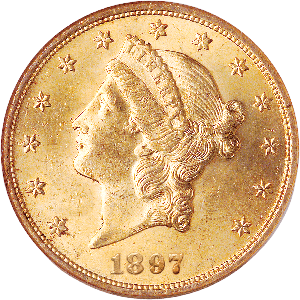 1897 Liberty Head $20 Gold PCGS MS62 Main Image