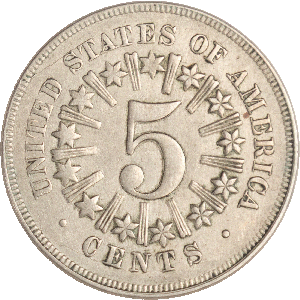 1866 Shield Nickel Rays PCGS XF45 | Littleton Coin Company